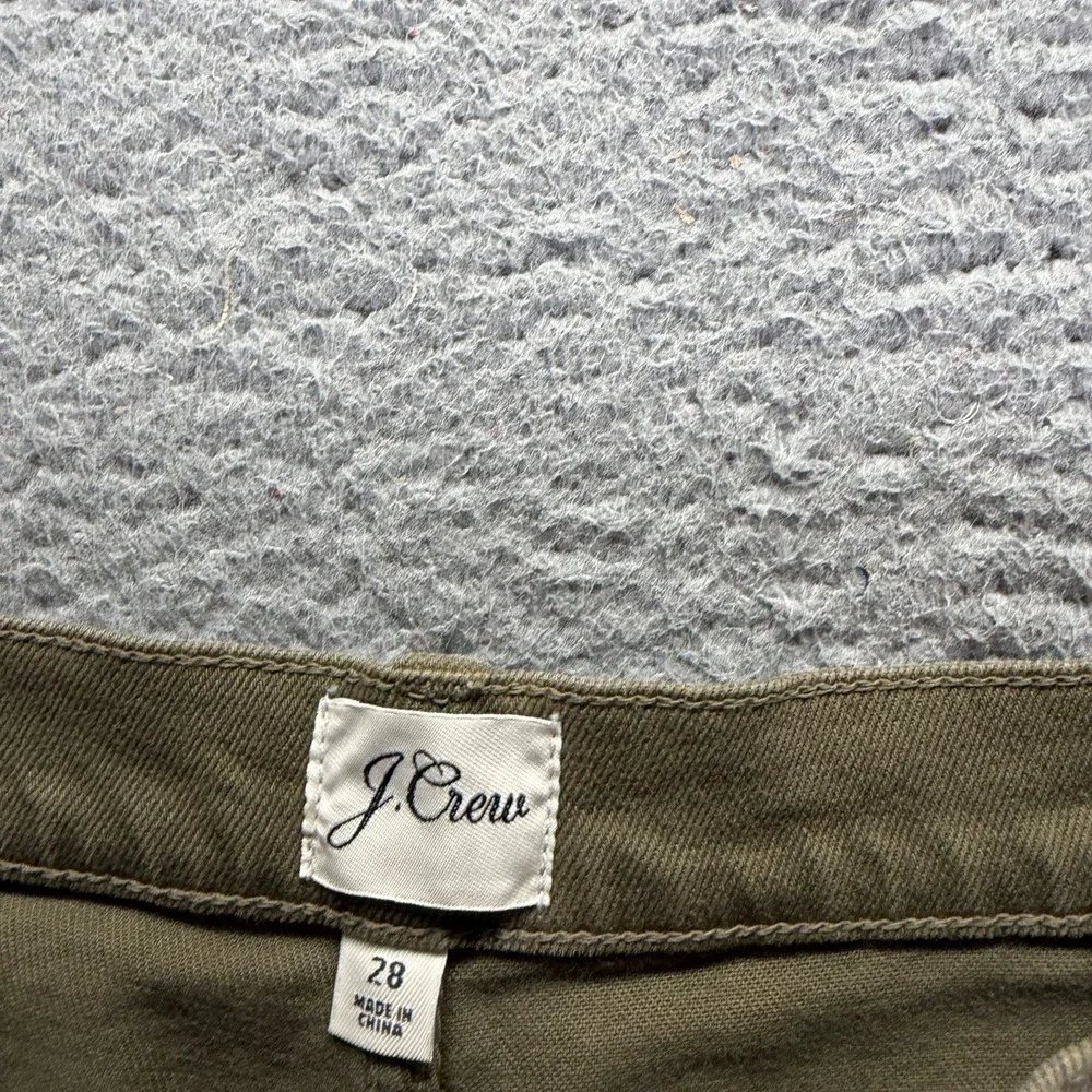 J.Crew Jeans Womens 28x23 Green Cotton Denim Straight Leg Cropped Travel Stretch